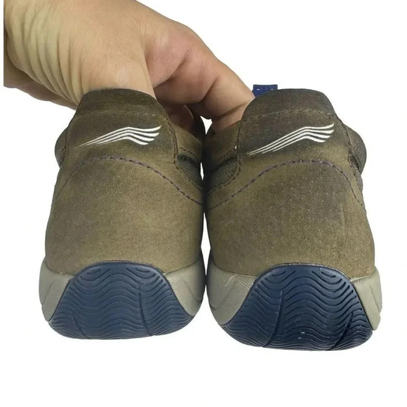 Dansko Helen Taupe Blue Slip On Sneakers EU38 US 7.5-8 No-Tie Leather Suede Work - Picture 9 of 11
